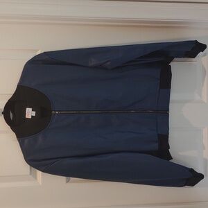 Lularoe Stevie Bomber Jacket Blue Faux Leather Size 2XL